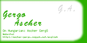 gergo ascher business card