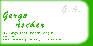 gergo ascher business card